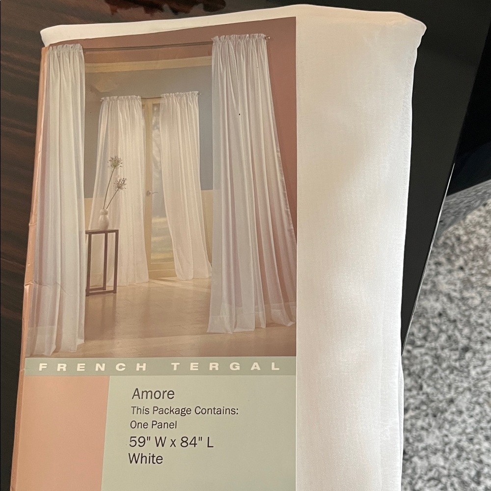 Amore White Curtain Panel